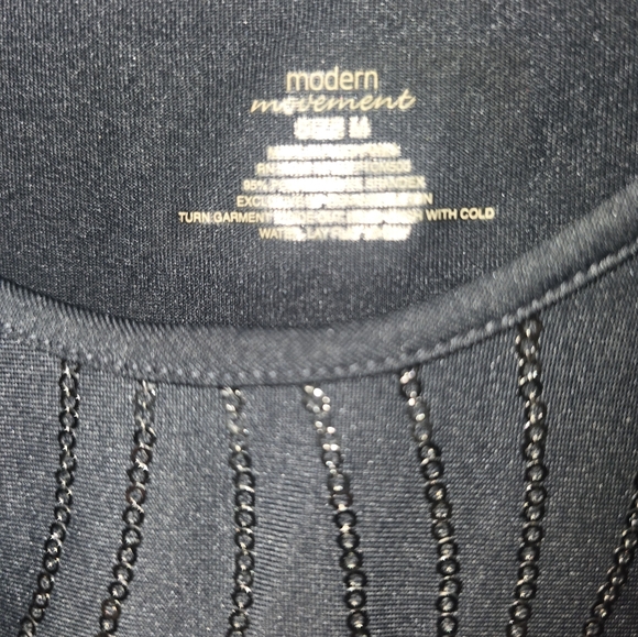Modern Movement Black Tank Top With Sequins Size M - Picture 2 of 4